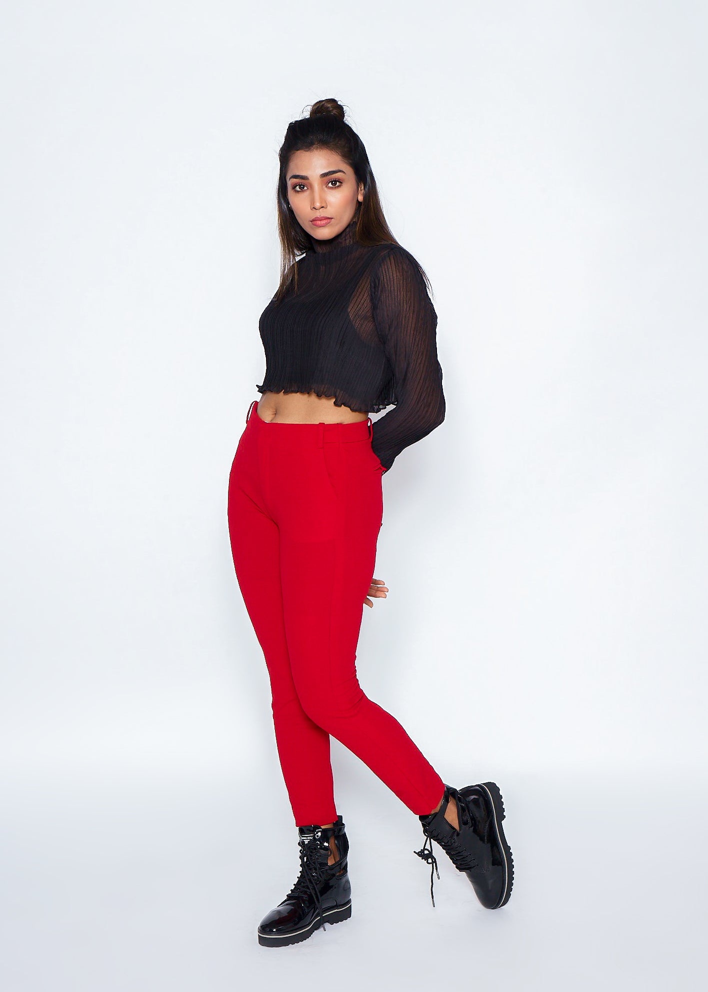 Red Straight Pant