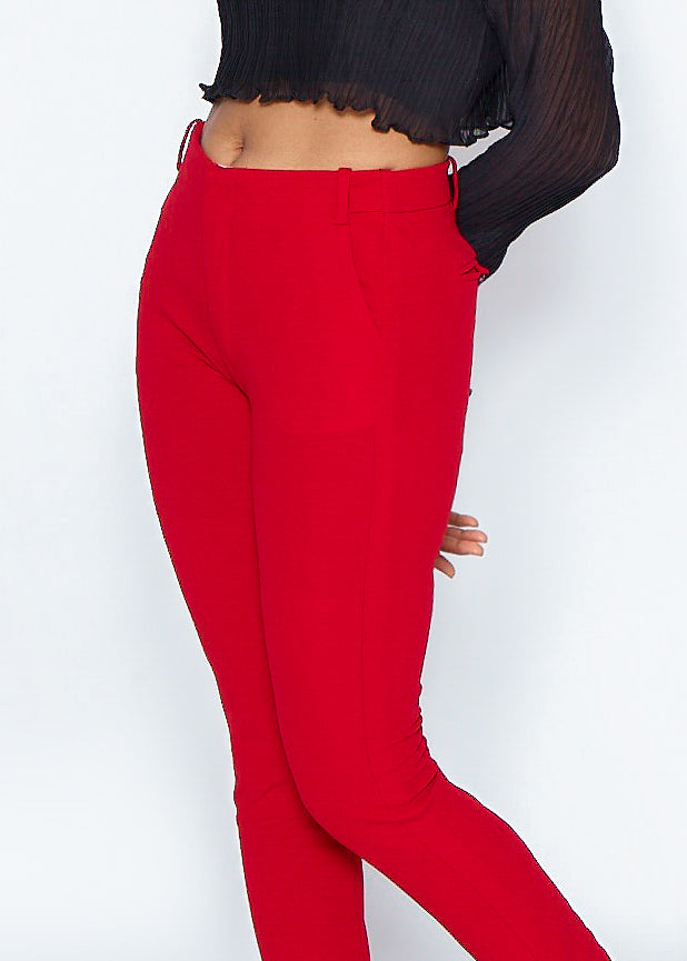Red Straight Pant