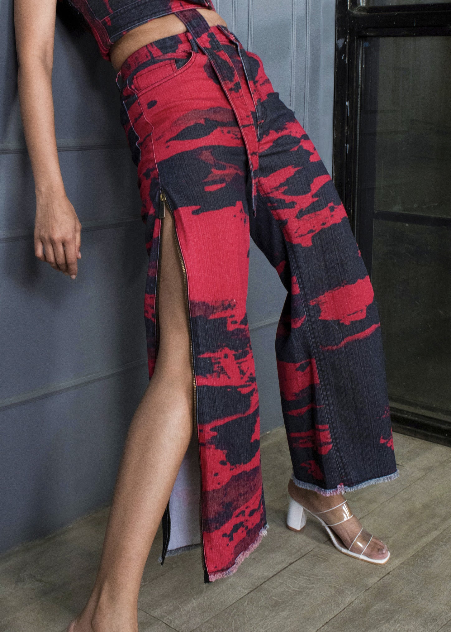 Fiery Red High waist Pant