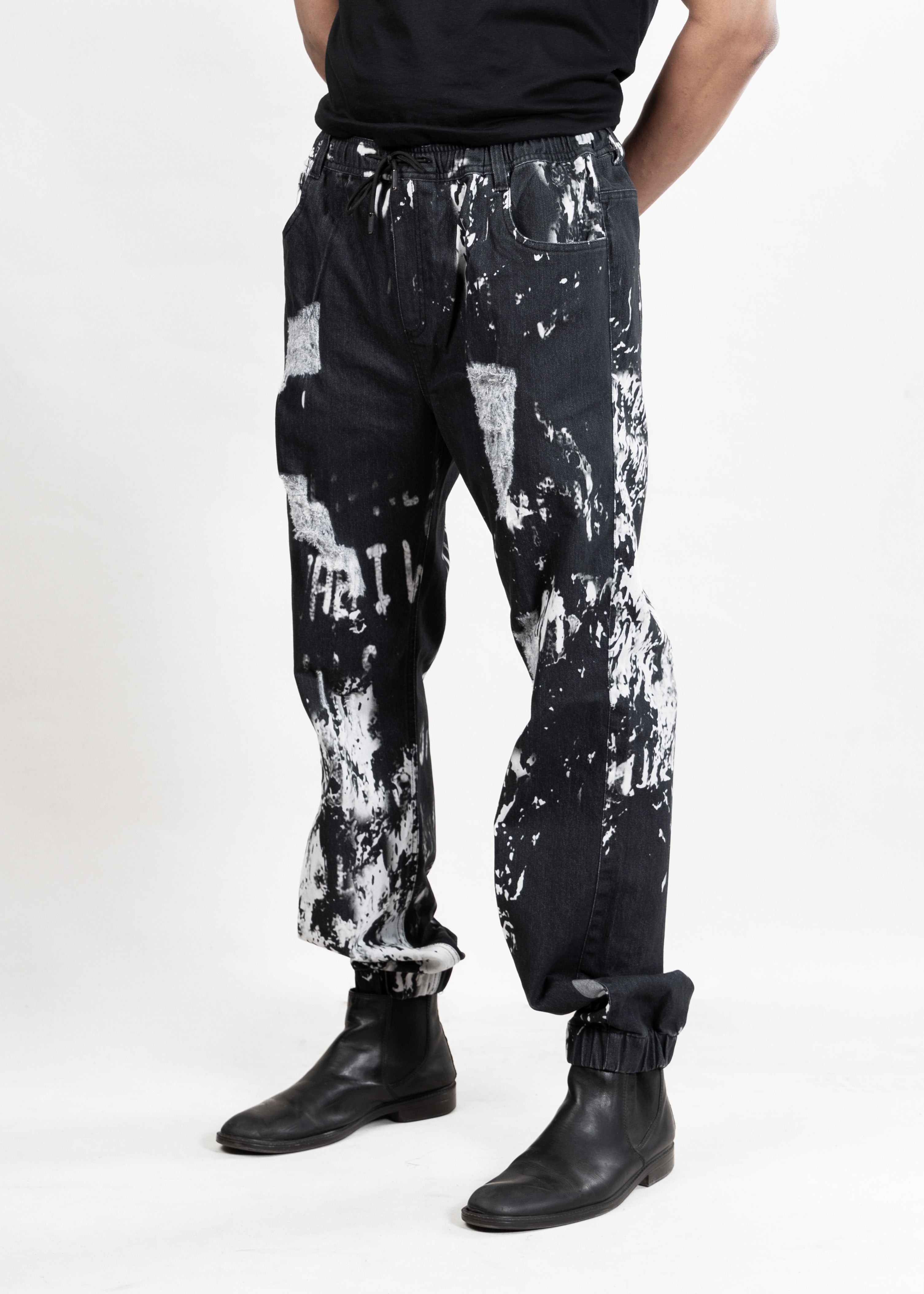 Smokey Black Denim Joggers (Unisex)