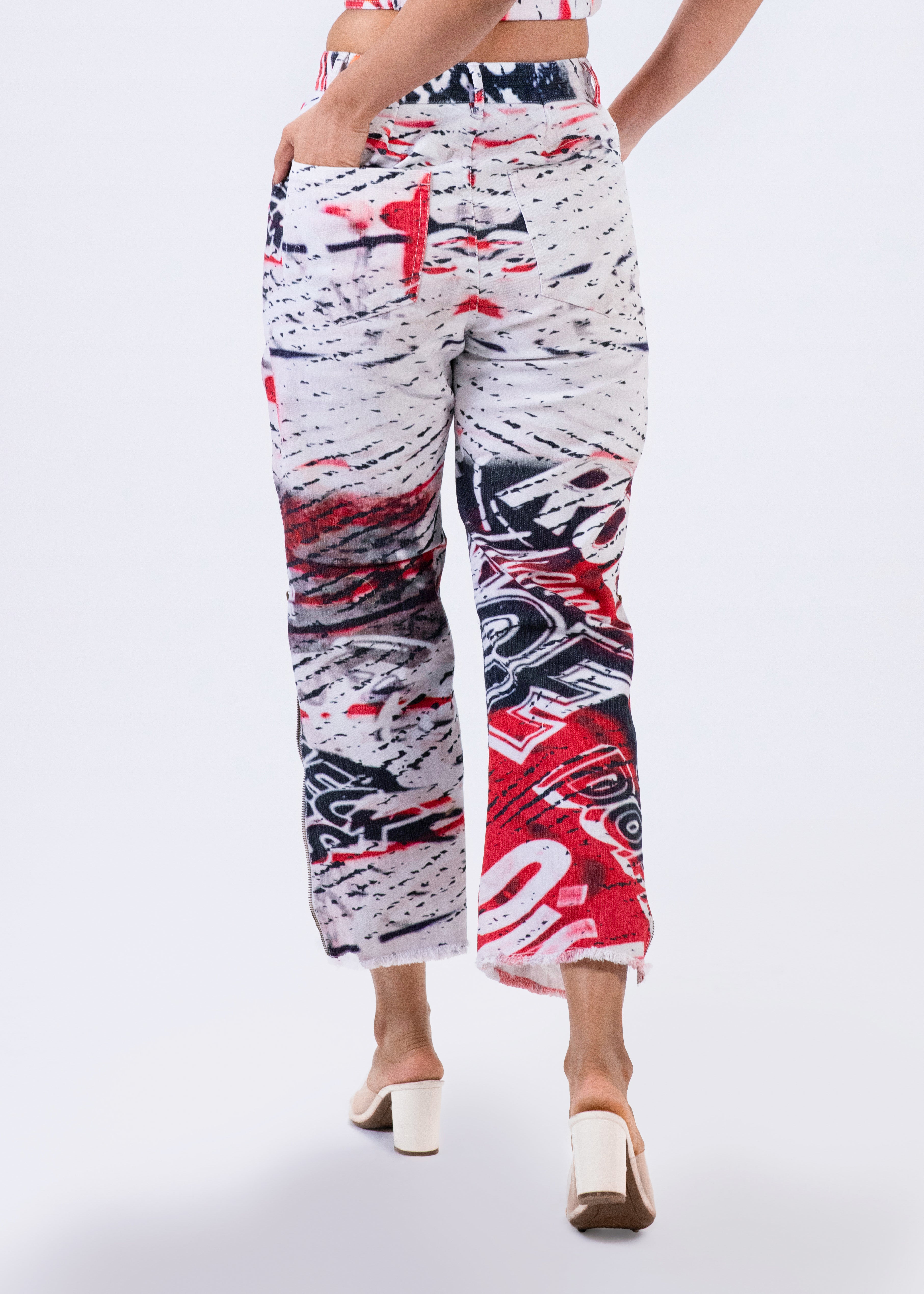 Red Pop High waist Pant