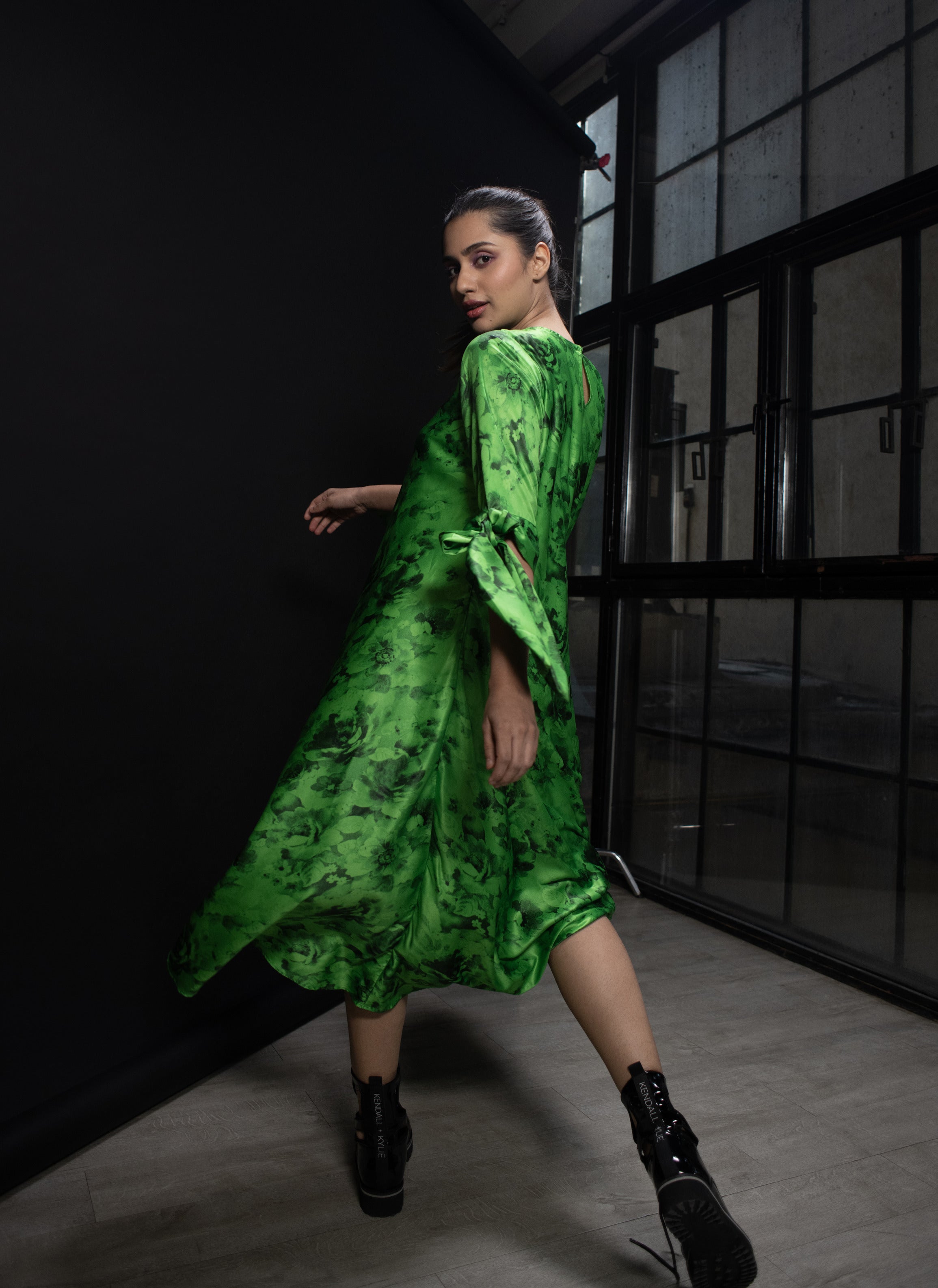 Green Floral Tent Dress