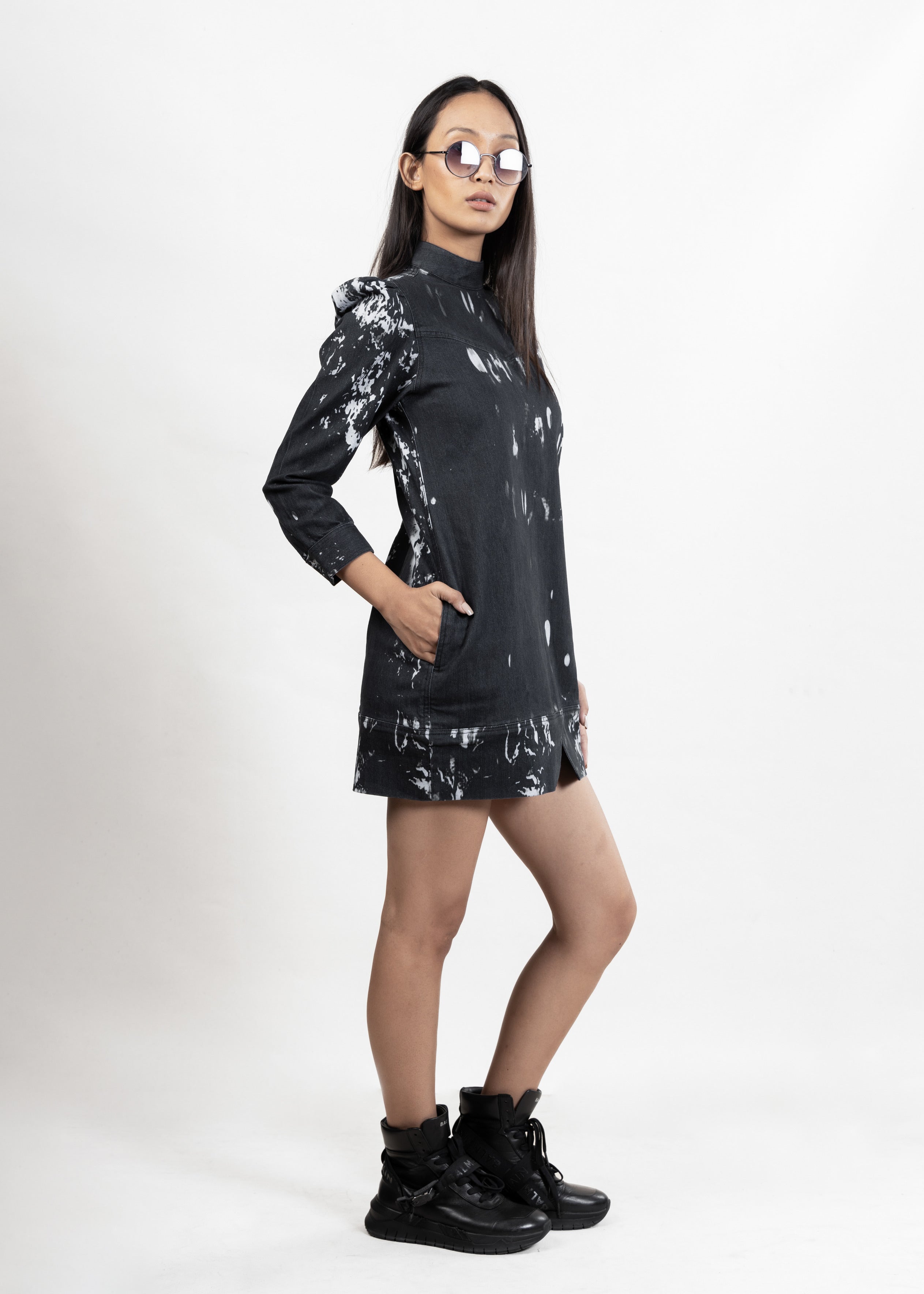 Smokey Black Denim Dress