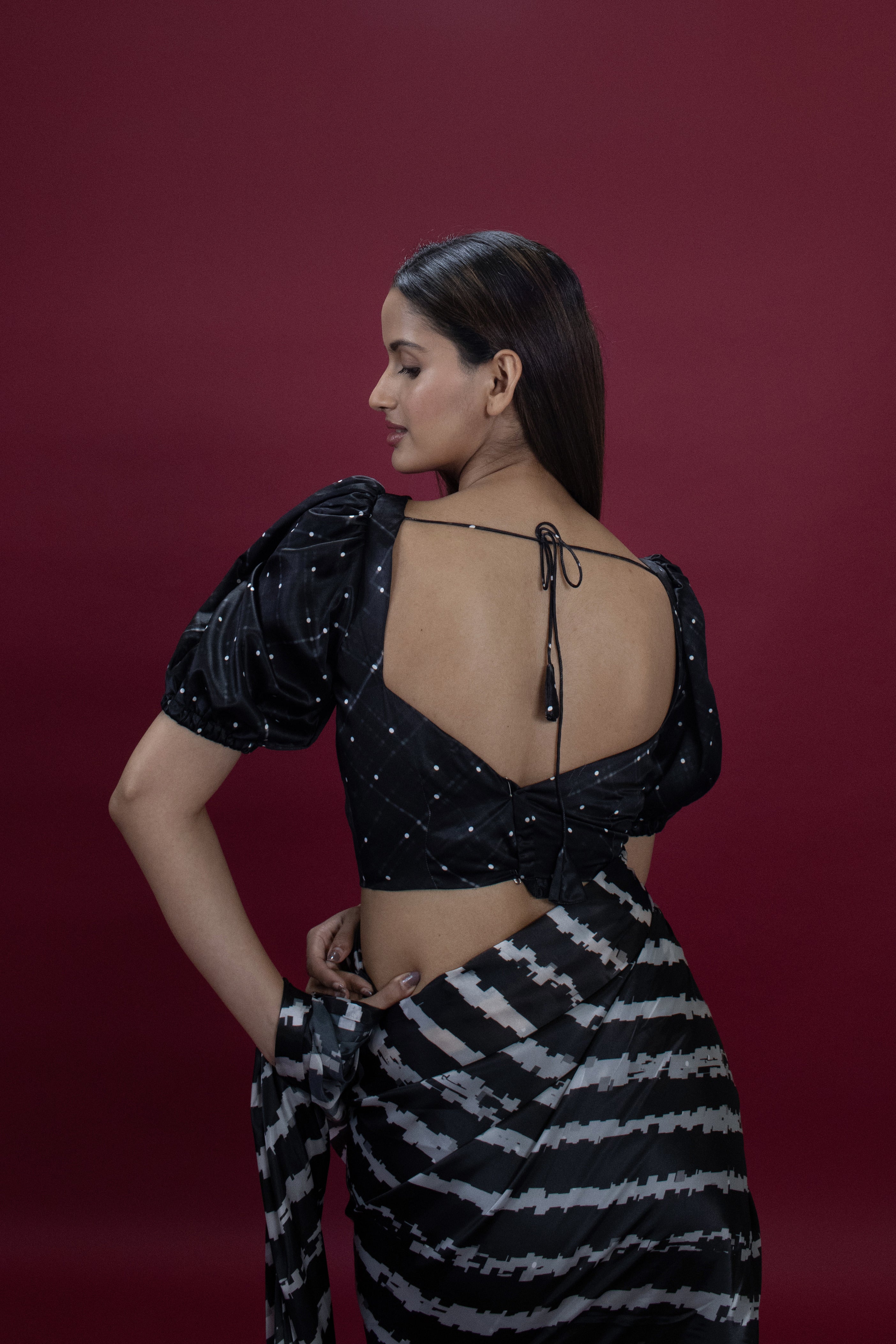 Black Stripes Sweet heart Blouse