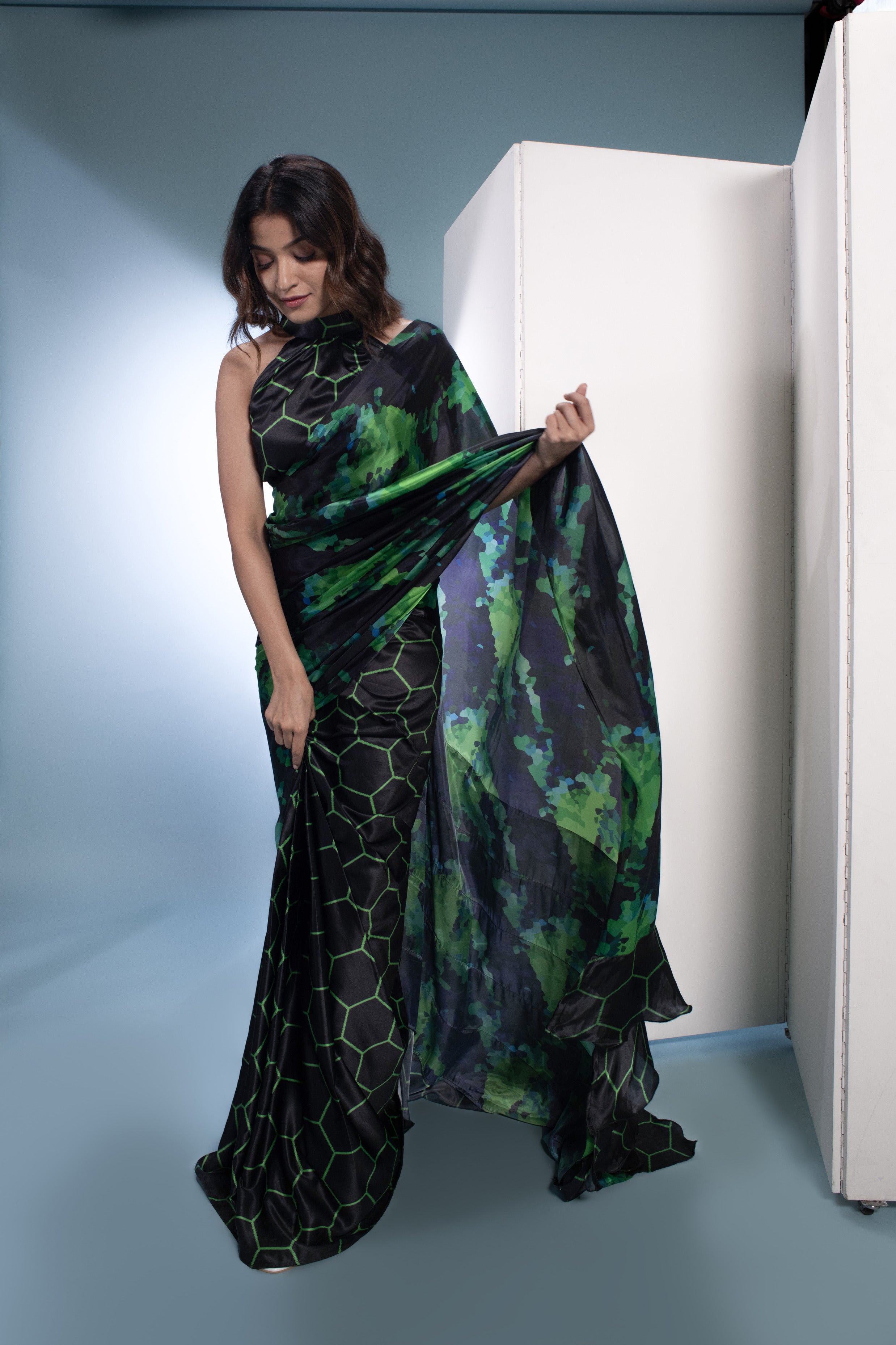 Green Animate Saree (Saree Only)