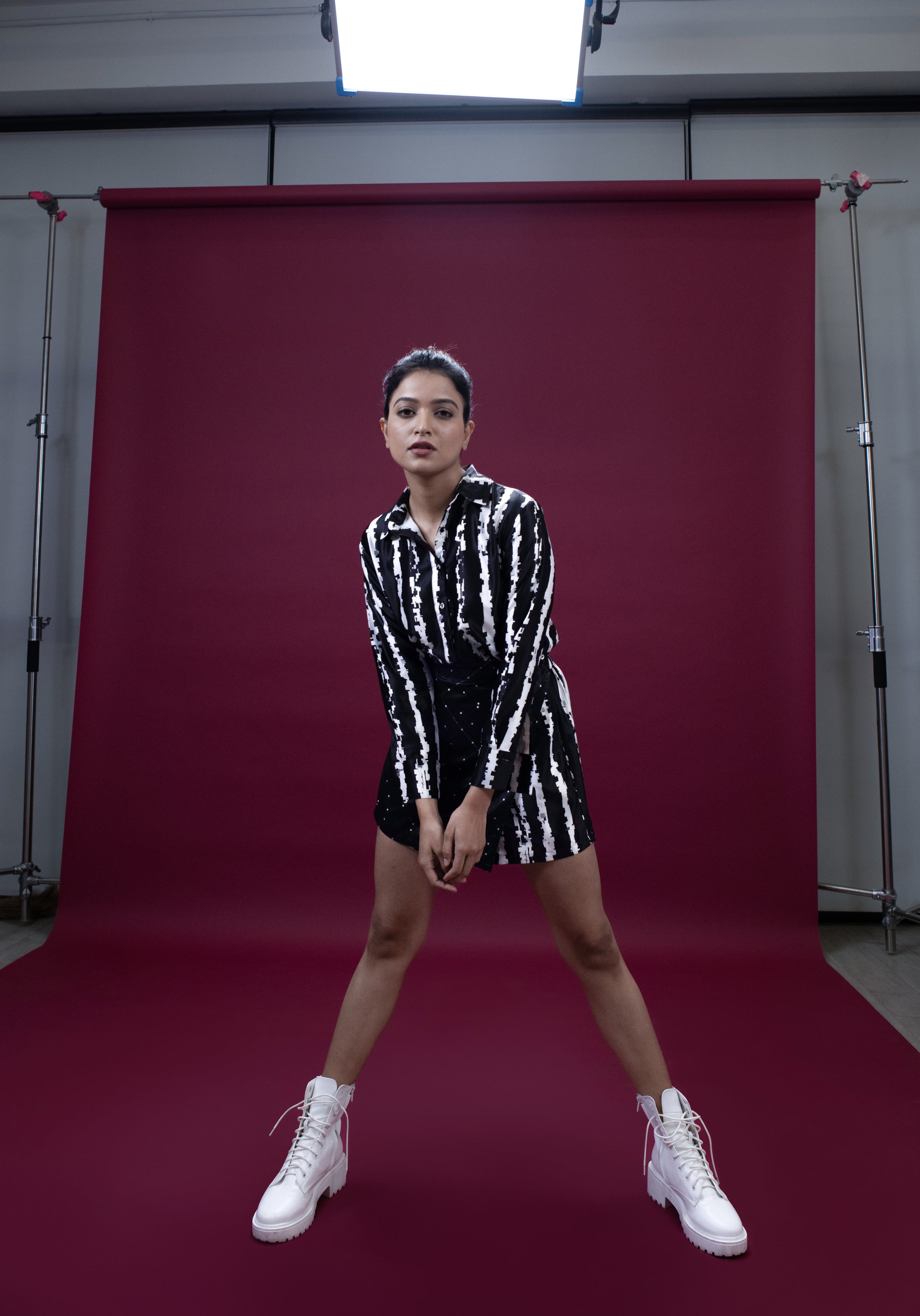 Black Stripes Shirt & Overlap Shorts