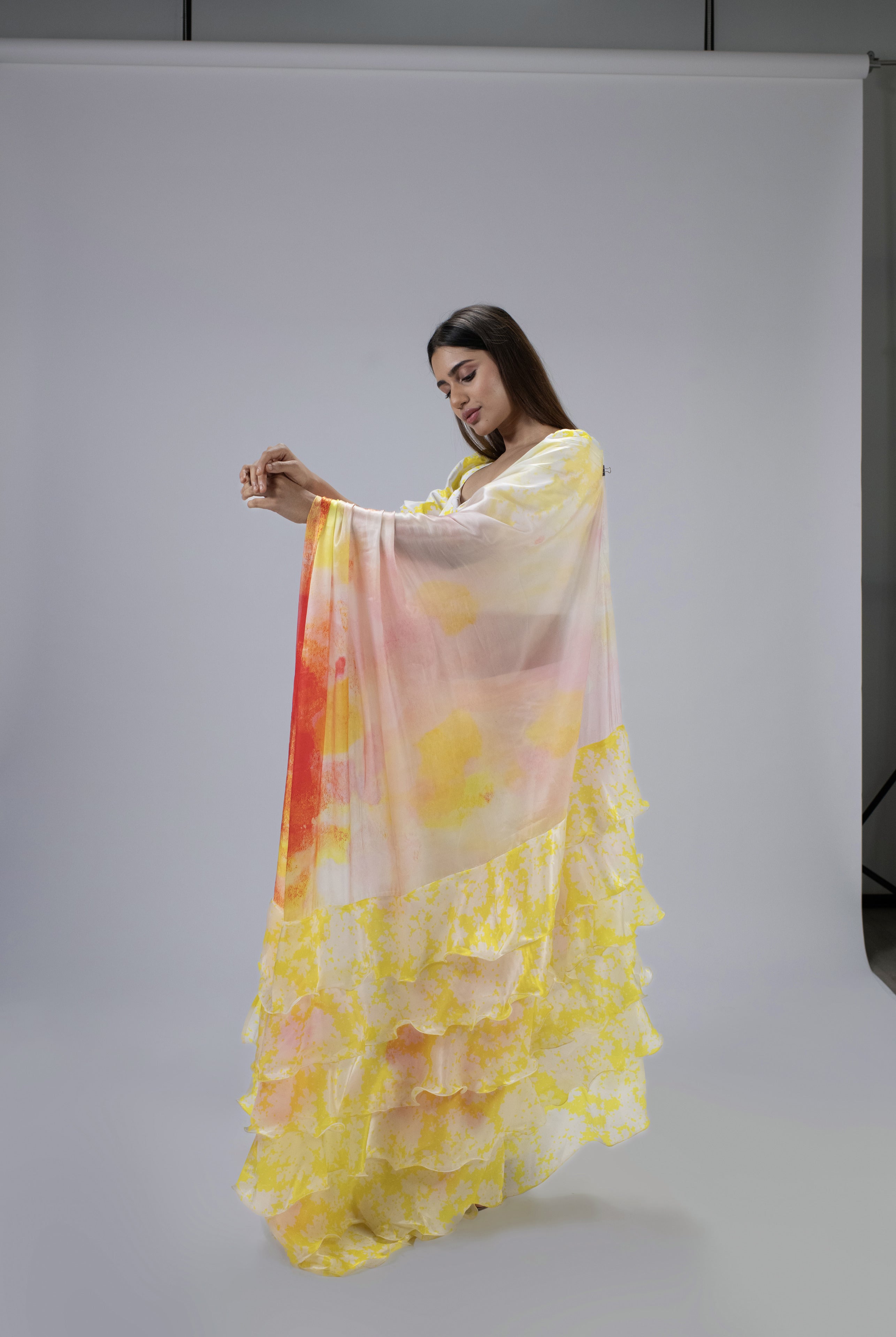 Yellow Ombre Saree (Saree Only)